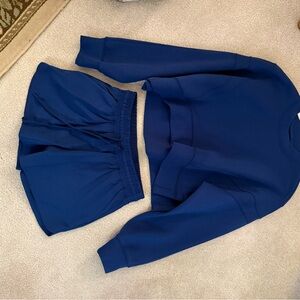 Abercrombie & Fitch Navy Blue Sweatshirt and Skort Set